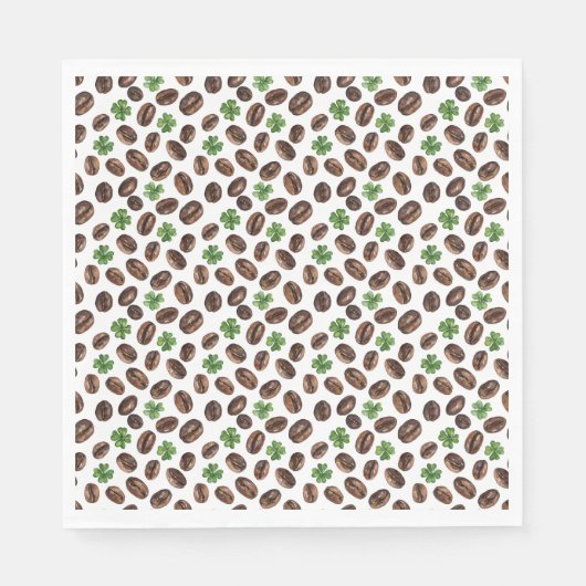 Irish Coffee Beans and Shamrocks Funny Design Serviette (Vorderseite)