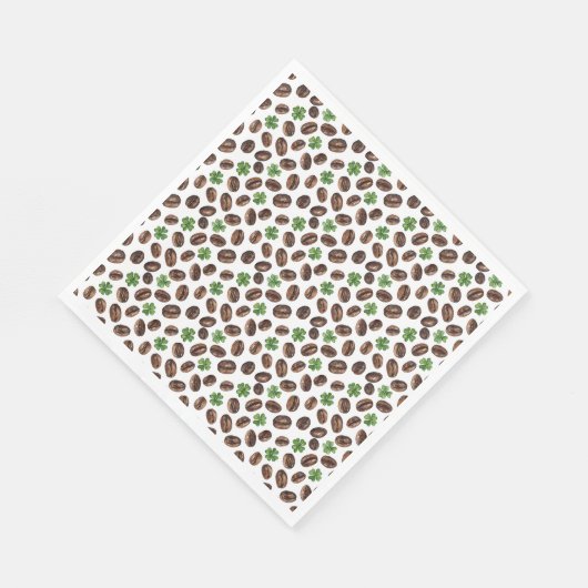 Irish Coffee Beans and Shamrocks Funny Design Serviette (Ecke)