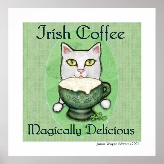 Irish Coffee Cat St. Patrick's Day Art Print Poster (Vorne)