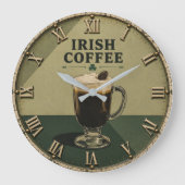 Irish Coffee Celtic Pub Decor Große Wanduhr (Vorderseite)