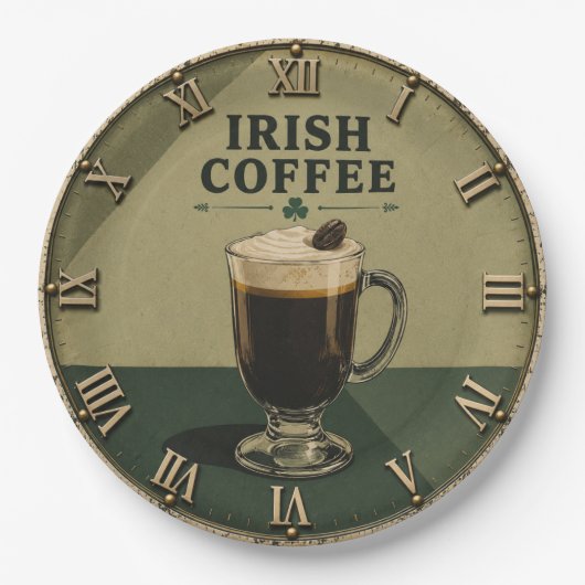 Irish Coffee Celtic Pub Decor  Pappteller (Vorderseite)