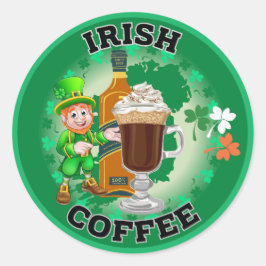 Irish Coffee - Ein Elixier. Runder Aufkleber