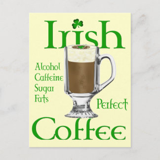 Irish Coffee Lovers Geschenke Postkarte