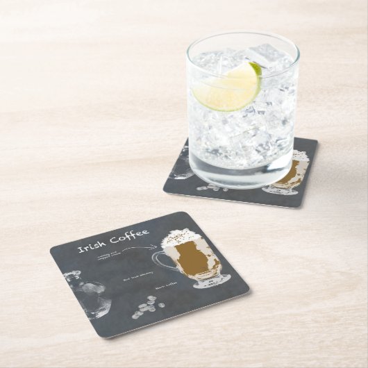 Irish Coffee Rechteckiger Pappuntersetzer (Vor Ort)