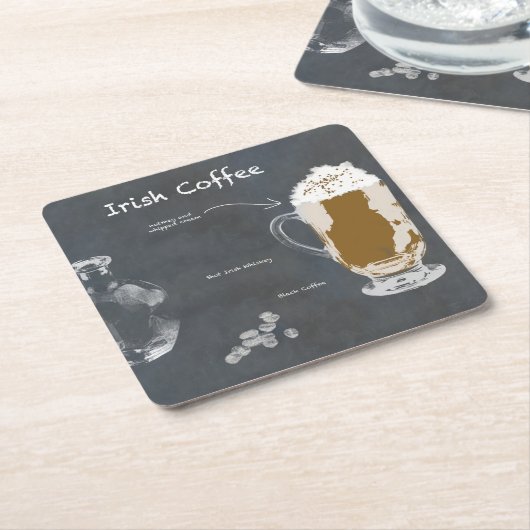 Irish Coffee Rechteckiger Pappuntersetzer (angewinkelt)