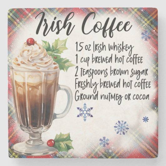 Irish Coffee Recipe Marble Untersetzer (Vorderseite)