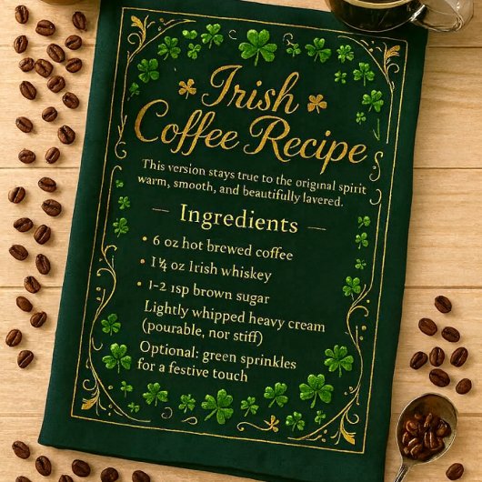 Irish Coffee Recipe St Patrick's Day  Geschirrtuch