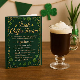 Irish Coffee Rezept Feiertags-Grußkarte Feiertagskarte
