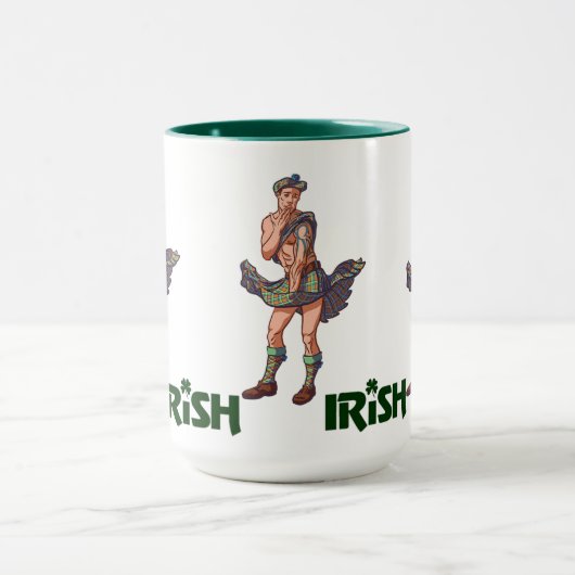Irish Coffee Risque Kilt Geschenk Tasse (Zentrum)
