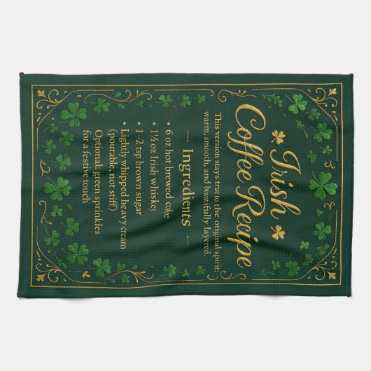 Irish Coffee St Patrick's Day  Geschirrtuch (Horizontal)