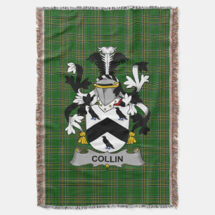 Irish Collin Coat of Arms Familienwappen Irland Decke