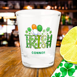 Irish Colors Clovers Individuelle Name St Patrick' Schnapsglas