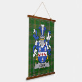 Irish Cook Coat of Arms Family Crest Wandteppich Mit Holzrahmen (Gewinkelt)