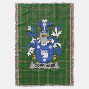 Irish Coppinger Coat of Arms Familienwappen Irland Decke