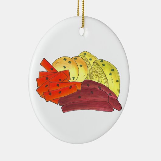 Irish Corned Beef Cabbage Potato Karotten Keramik Ornament (Rechts)