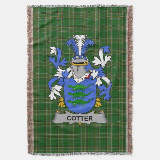 Irish Cotter oder MacCotter Coat of Arms Family Cr Decke (Vorderseite Vertikal)
