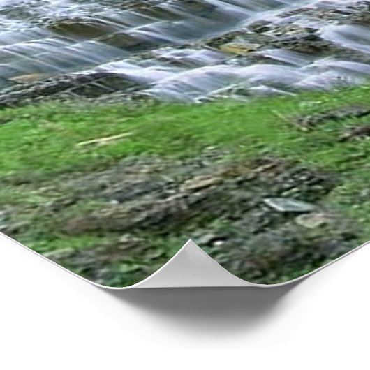 Irish Countryside Waterfall Poster (Ecke)