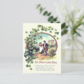 Irish Couple Castle Kleeblatt Postkarte (Stehend Vorderseite)