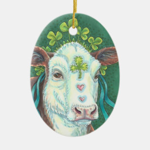 Irish Cow ST. PATRICK'S DAHEIFER ORNAMENT Oval