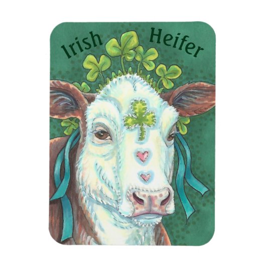 Irish Cow ST. PATRICK'S DAY FARM MAGNET *Benutzerd (Vertikal)