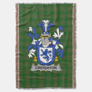 Irish Creighton Coat of Arms Familienwappen Irland Decke