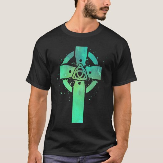 Irish Cross Celtic Trinity Knot Triquetra Christia T-Shirt (Vorderseite)