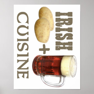 Irish Cuisine Potato + Bier! Poster