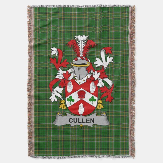 Irish Cullen oder O_Cullen Coat of Arms Family Cre Decke (Vorderseite Vertikal)