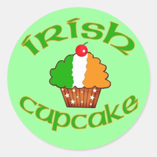 Irish Cupcake Runder Aufkleber (Vorderseite)