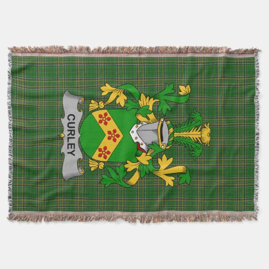 Irish Curley oder McTurley Coat of Arms Family Cre Decke (Vorderseite)