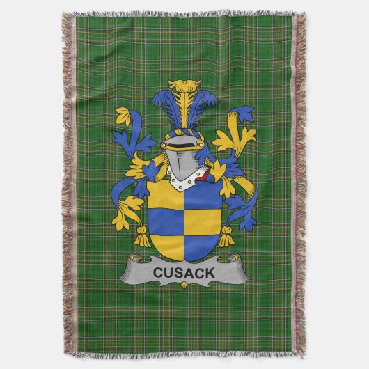 Irish Cusack Coat of Arms Familienwappen Irland Decke (Vorderseite Vertikal)