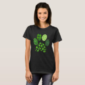 Irish Cute Dog Paw Clovers St Patrick's Day Lucky  T-Shirt (Vorne ganz)