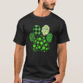 Irish Cute Dog Paw Clovers St Patrick's Day Lucky  T-Shirt (Vorderseite)