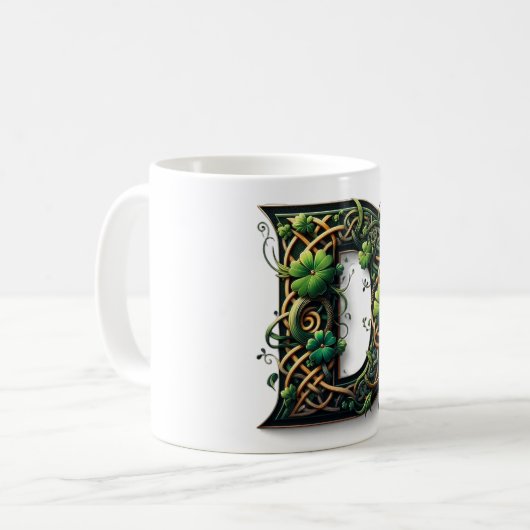 Irish D Monogram Coffee Mug Kaffeetasse (Vorderseite Links)