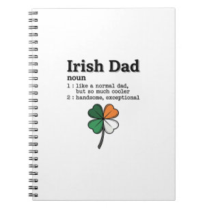 Irish Dad Lustige Definition Klee Vintage-Shirt Notizblock