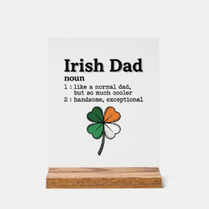 Irish Dad Lustige Definition Kleeblatt Vintage-Shi Acrylschild