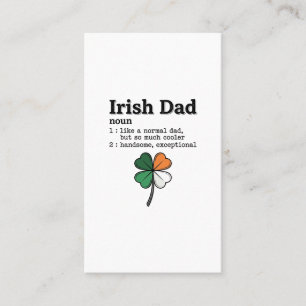 Irish Dad Lustige Definition Kleeblatt Vintage-Shi Visitenkarte