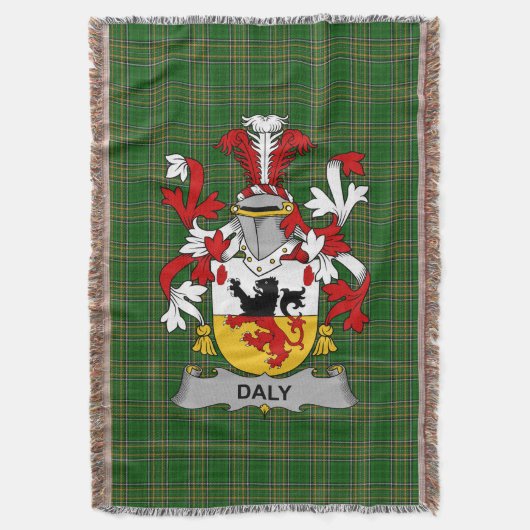 Irish Daly oder O_Daly Coat of Arms Familienwappen Decke (Vorderseite Vertikal)