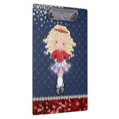 Irish Dance Blond Girl Soft Shoe Blue, Red Klemmbrett (Rechts)