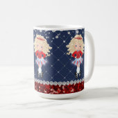 Irish Dance Blond Girl Soft Shoes Red, Blue Kaffeetasse (VorderseiteRechts)