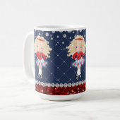 Irish Dance Blond Girl Soft Shoes Red, Blue Kaffeetasse (Vorderseite Links)