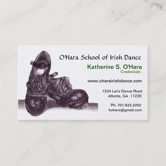 Irish Dance Business Card Visitenkarte (Vorderseite)