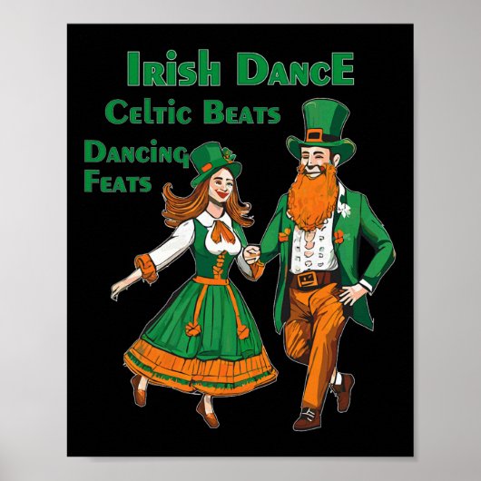Irish Dance Celtic Beats Dancing St Patrick's Day Poster (Vorne)