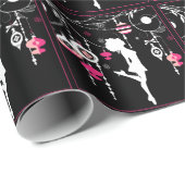 Irish Dance Christmas Ornaments Pink Black Geschenkpapier (Rolleneckpunkt)