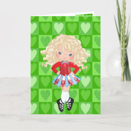 Irish Dance Green monochrome Herz Valentinstag Feiertagskarte