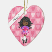 Irish Dance Pink Monochrome Herbst Weihnachten Keramik Ornament (Links)
