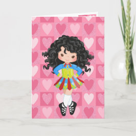 Irish Dance Pink Monochrome Herz Valentinstag Feiertagskarte