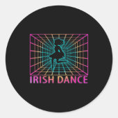 Irish Dance Retro Dancer Gift Runder Aufkleber (Vorderseite)