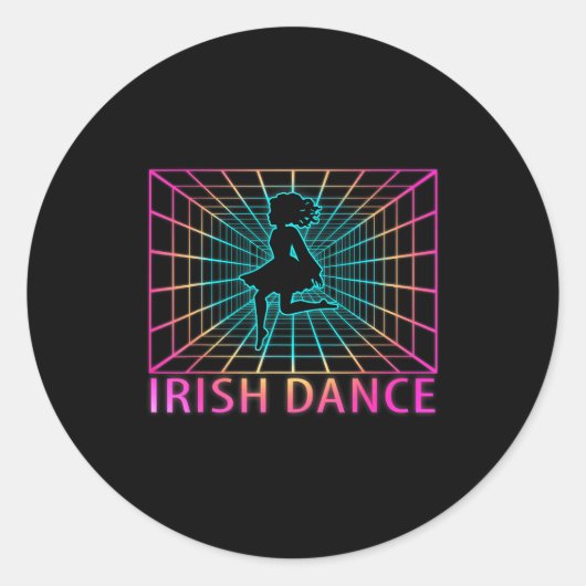 Irish Dance Retro Dancer Gift Runder Aufkleber (Vorderseite)