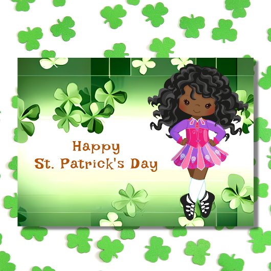 Irish Dance St. Patrick's Day Green Kleeblatts Karte